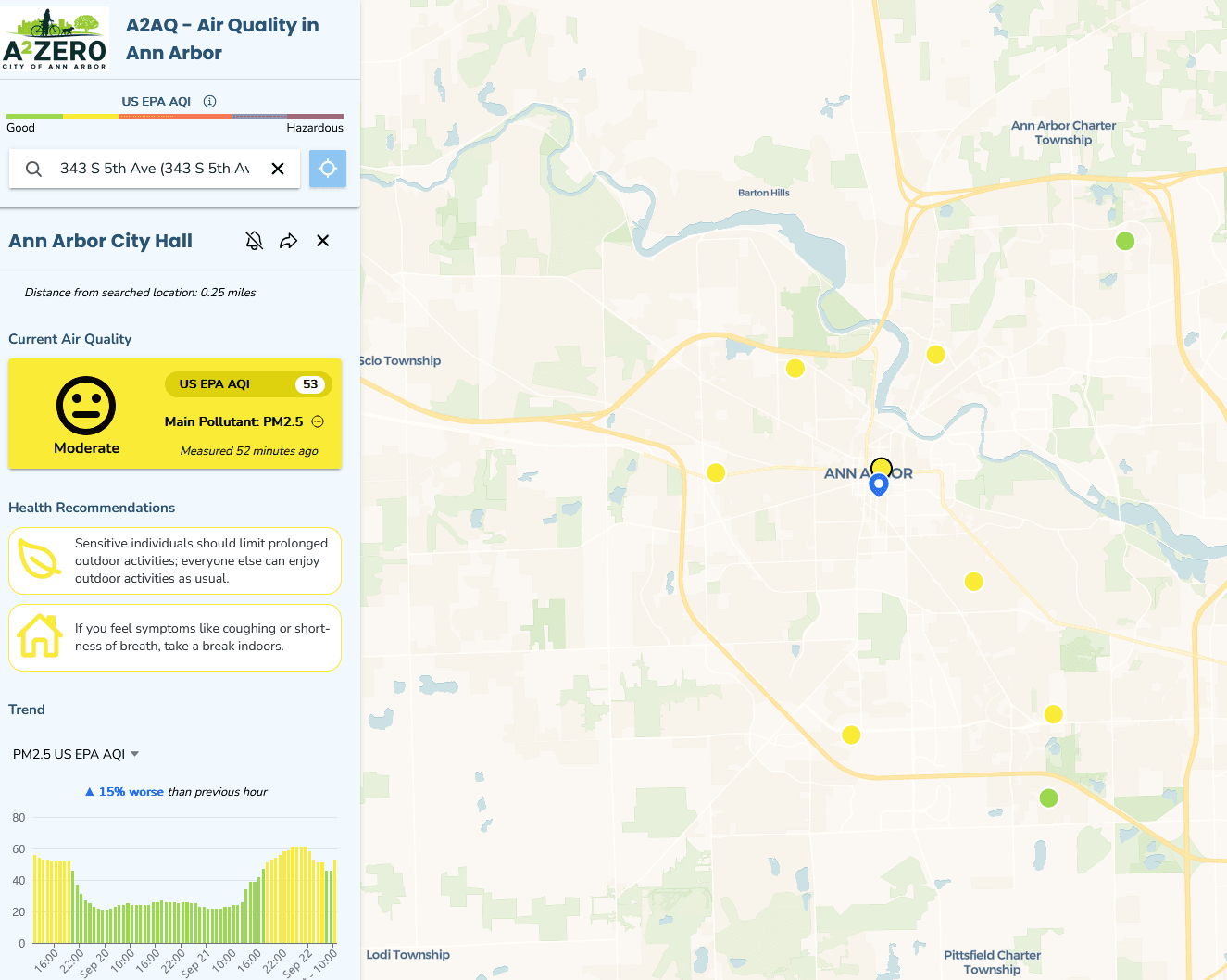 Real-Time Air Quality Map Dashboard Preview